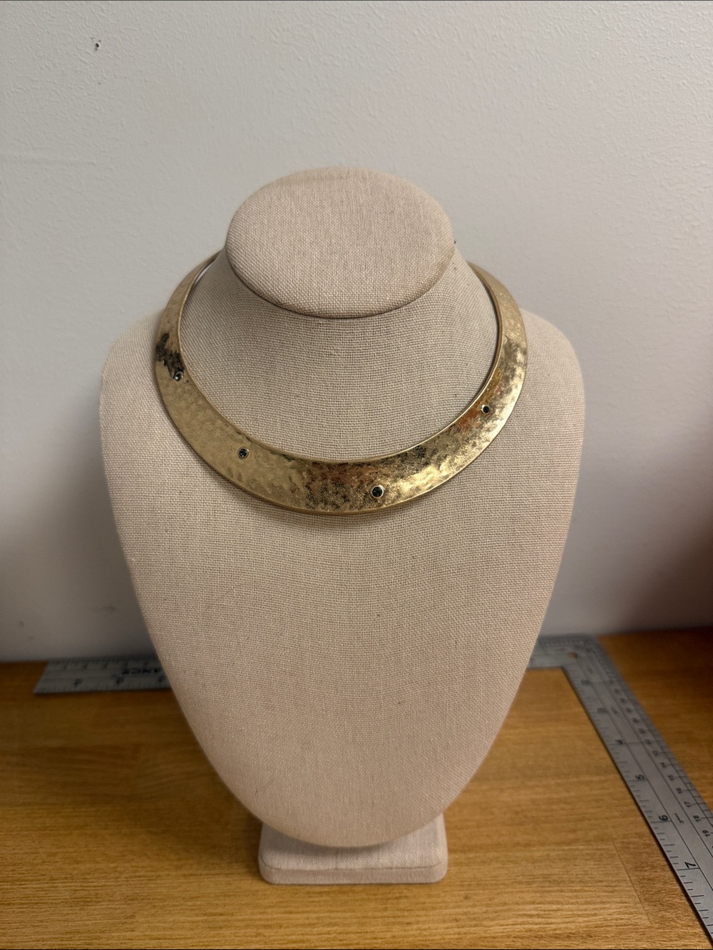 Robert Lee Morris RLM SoHo gold tone collar choker necklace with rhinestone